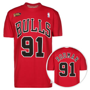 NBA Chicago Bulls Dennis Rodman T-Shirt Herren, rot / schwarz, zoom bei OUTFITTER Online