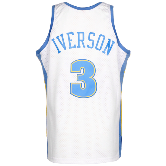 NBA Denver Nuggets Allen Iverson Swingman Trikot Herren, weiß / hellblau, zoom bei OUTFITTER Online