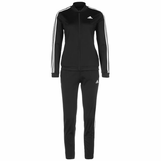 Essentials 3-Streifen Trainingsanzug Damen, schwarz / weiß, zoom bei OUTFITTER Online