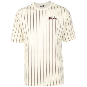 Pinstripe Oversized T-Shirt Herren, weiß / braun, zoom bei OUTFITTER Online