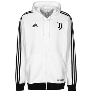 Juventus Turin 3-Streifen Kapuzenjacke Herren, weiß / schwarz, zoom bei OUTFITTER Online