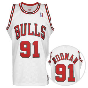NBA Chicago Bulls Dennis Rodman Swingman Trikot Herren, weiß / rot, zoom bei OUTFITTER Online