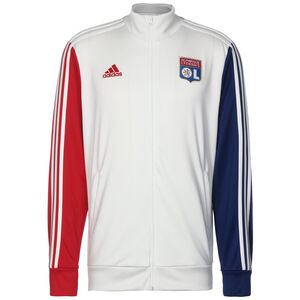 Olympique Lyon 3-Streifen Trainingsjacke Herren, weiß / rot, zoom bei OUTFITTER Online