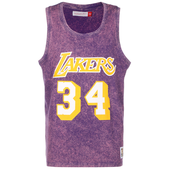 NBA Los Angeles Lakers Shaquille O´Neal Acid Wash Trikot Herren, lila / gelb, zoom bei OUTFITTER Online