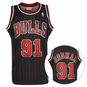 NBA Chicago Bulls Swingman Dennis Rodman Trikot Herren, schwarz / rot, zoom bei OUTFITTER Online