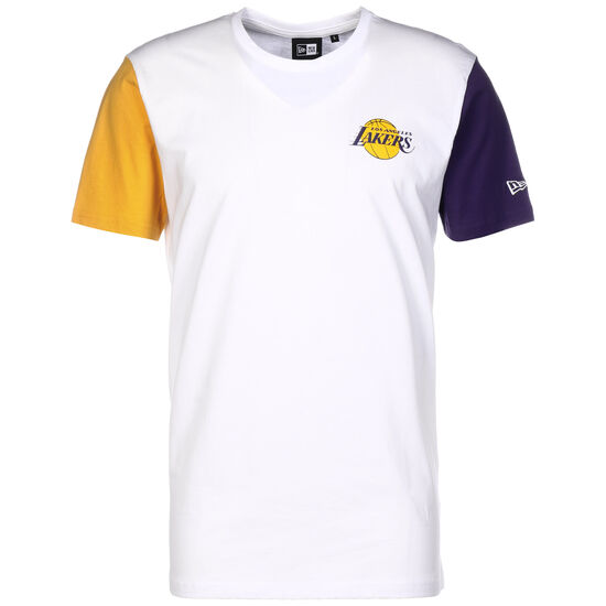 NBA Los Angeles Lakers Block Sleeve T-Shirt Herren, weiß / gelb, zoom bei OUTFITTER Online