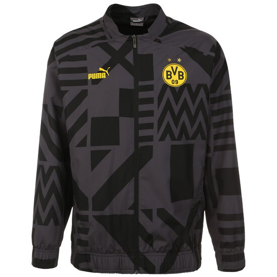BVB Borussia Dortmund Pre-Match Trainingsjacke Herren, schwarz / grau, zoom bei OUTFITTER Online