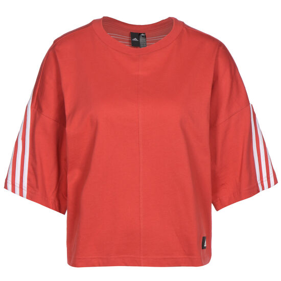Future Icons 3-Stripes Trainingsshirt Damen, rot / weiß, zoom bei OUTFITTER Online