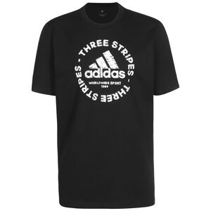 Three Stripes T-Shirt Herren, schwarz / weiß, zoom bei OUTFITTER Online