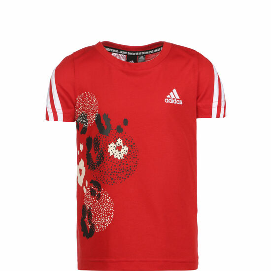 3-Streifen Graphic T-Shirt Kinder, rot / weiß, zoom bei OUTFITTER Online