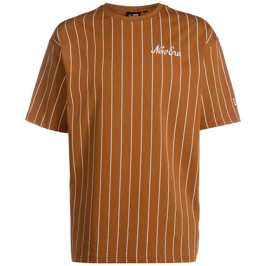 Pinstripe Oversized T-Shirt Herren, orange / weiß, zoom bei OUTFITTER Online