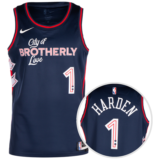 NBA Philadelphia 76ers James Harden City Edition Swingman Trikot Herren, dunkelblau, zoom bei OUTFITTER Online