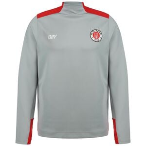FC St. Pauli Team Trainingssweater Herren, hellgrau / rot, zoom bei OUTFITTER Online