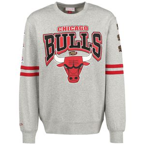 NBA Chicago Bulls All Over Print Fleece Crew Sweatshirt Herren, grau / rot, zoom bei OUTFITTER Online