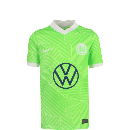VfL Wolfsburg Trikot Home Stadium 2021/2022 Kinder, hellgrün / weiß, zoom bei OUTFITTER Online