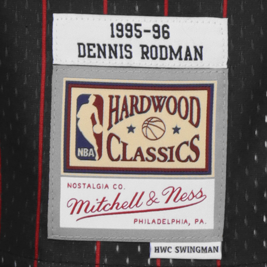 NBA Chicago Bulls Swingman Dennis Rodman Trikot Herren, schwarz / rot, zoom bei OUTFITTER Online