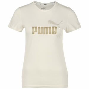 Essentials+ Metallic Logo T-Shirt Damen, beige / gold, zoom bei OUTFITTER Online