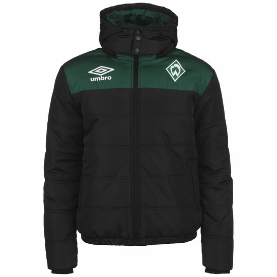 SV Werder Bremen Icon Puffa Winterjacke Herren, schwarz / dunkelgrün, zoom bei OUTFITTER Online