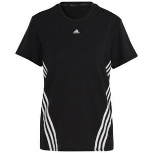 Trainicons 3-Streifen Trainingsshirt Damen, schwarz / weiß, zoom bei OUTFITTER Online