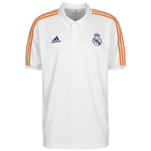 Real Madrid 3-Streifen Poloshirt Herren, weiß / dunkelgelb, zoom bei OUTFITTER Online
