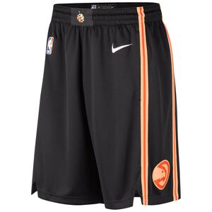 NBA Atlanta Hawks Swingman City Edition Basketballshort Herren, schwarz / orange, zoom bei OUTFITTER Online