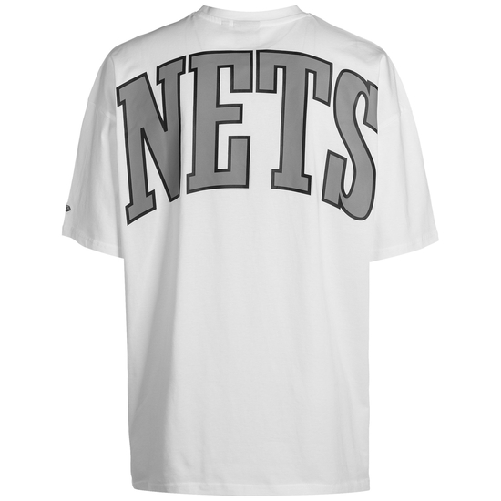 NBA Brooklyn Nets Infill Logo T-Shirt Herren, weiß / grau, zoom bei OUTFITTER Online
