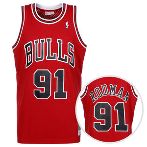 NBA Chicago Bulls Dennis Rodman Trikot Herren, rot / weiß, zoom bei OUTFITTER Online