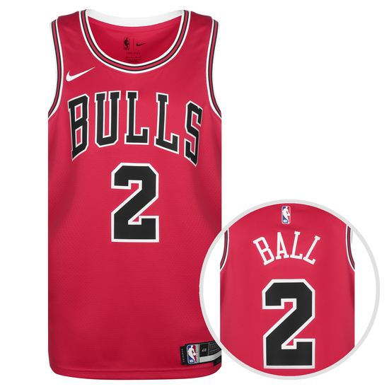 NBA Chicago Bulls Lonzo Ball Icon Edition Swingman Trikot Herren, rot / weiß, zoom bei OUTFITTER Online