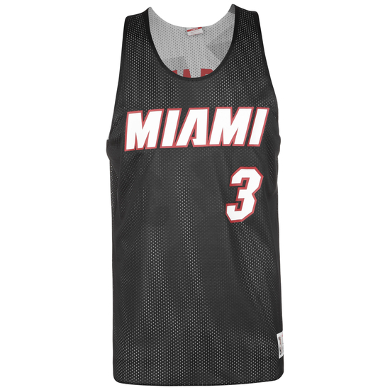 NBA Miami Heat Dwayne Wade Reversible Mesh Tanktop, schwarz / weiß, zoom bei OUTFITTER Online