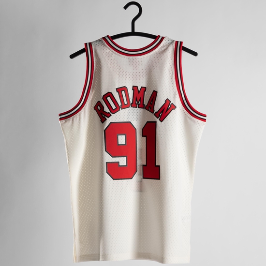 NBA Chicago Bulls Dennis Rodman Off White Team Color Swingman Trikot Herren, weiß / rot, zoom bei OUTFITTER Online