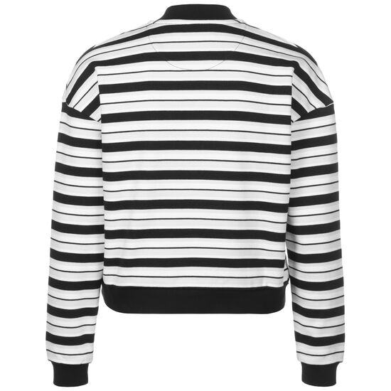 Stripe Bomber Sweatshirt Damen, schwarz / weiß, zoom bei OUTFITTER Online