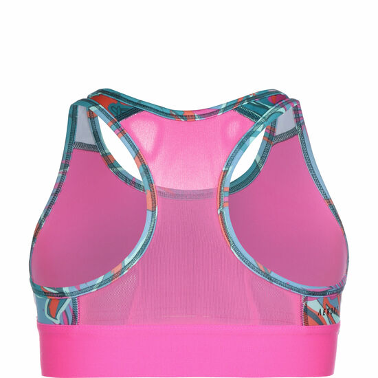 Techfit Graphic Aeroready Sport-BH Kinder, pink / petrol, zoom bei OUTFITTER Online
