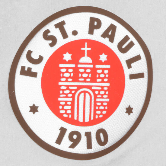 FC St. Pauli Team Trainingsshorts Herren, hellgrau / rot, zoom bei OUTFITTER Online
