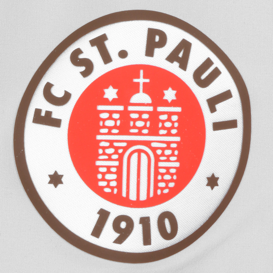 FC St. Pauli Team Trainingsshorts Herren, hellgrau / rot, zoom bei OUTFITTER Online