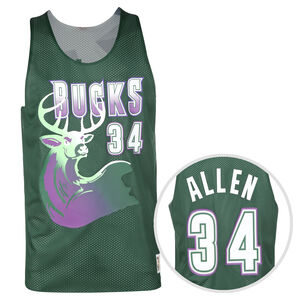 NBA Milwaukee Bucks Ray Allen Reversible Mesh Tanktop, grün / violett, zoom bei OUTFITTER Online