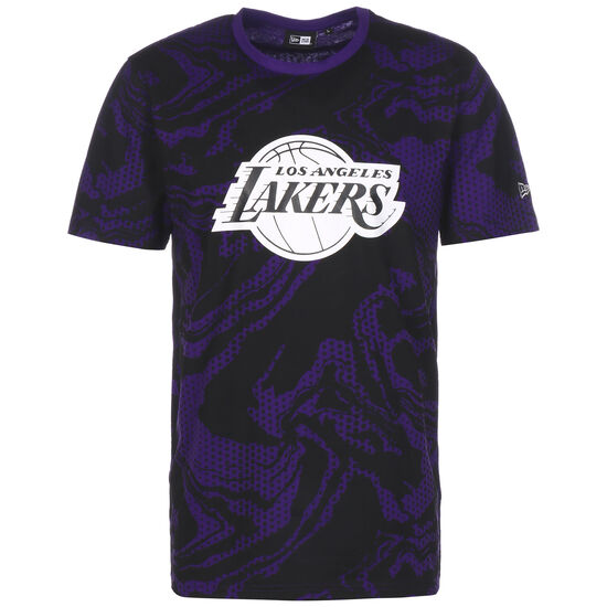 NBA Los Angeles Lakers Oil Slick AOP T-Shirt Herren, blau / weiß, zoom bei OUTFITTER Online