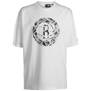 NBA Brooklyn Nets Infill Logo T-Shirt Herren, weiß / grau, zoom bei OUTFITTER Online