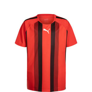TeamLIGA Striped Fußballtrikot Kinder, rot / schwarz, zoom bei OUTFITTER Online