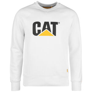 CAT Logo Roundneck Sweatshirt Herren, weiß, zoom bei OUTFITTER Online