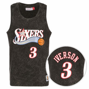 NBA Philadelphia 76ers Allen Iverson Acid Wash Trikot Herren, schwarz / rot, zoom bei OUTFITTER Online