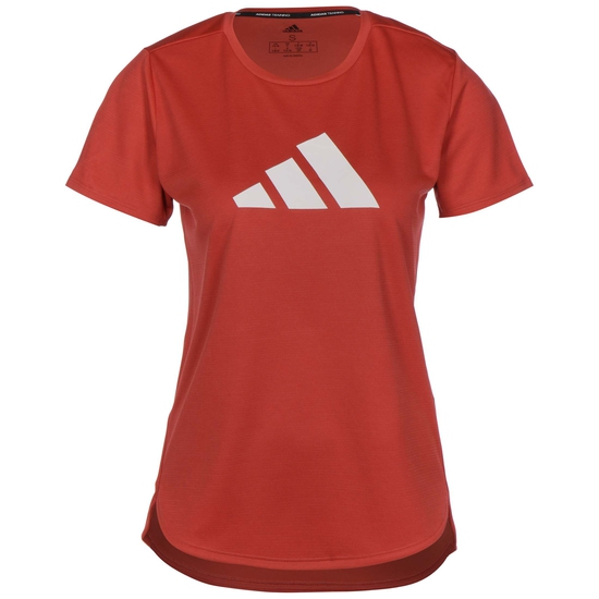 3- Streifen Logo Trainingsshirt Damen, rot / weiß, zoom bei OUTFITTER Online