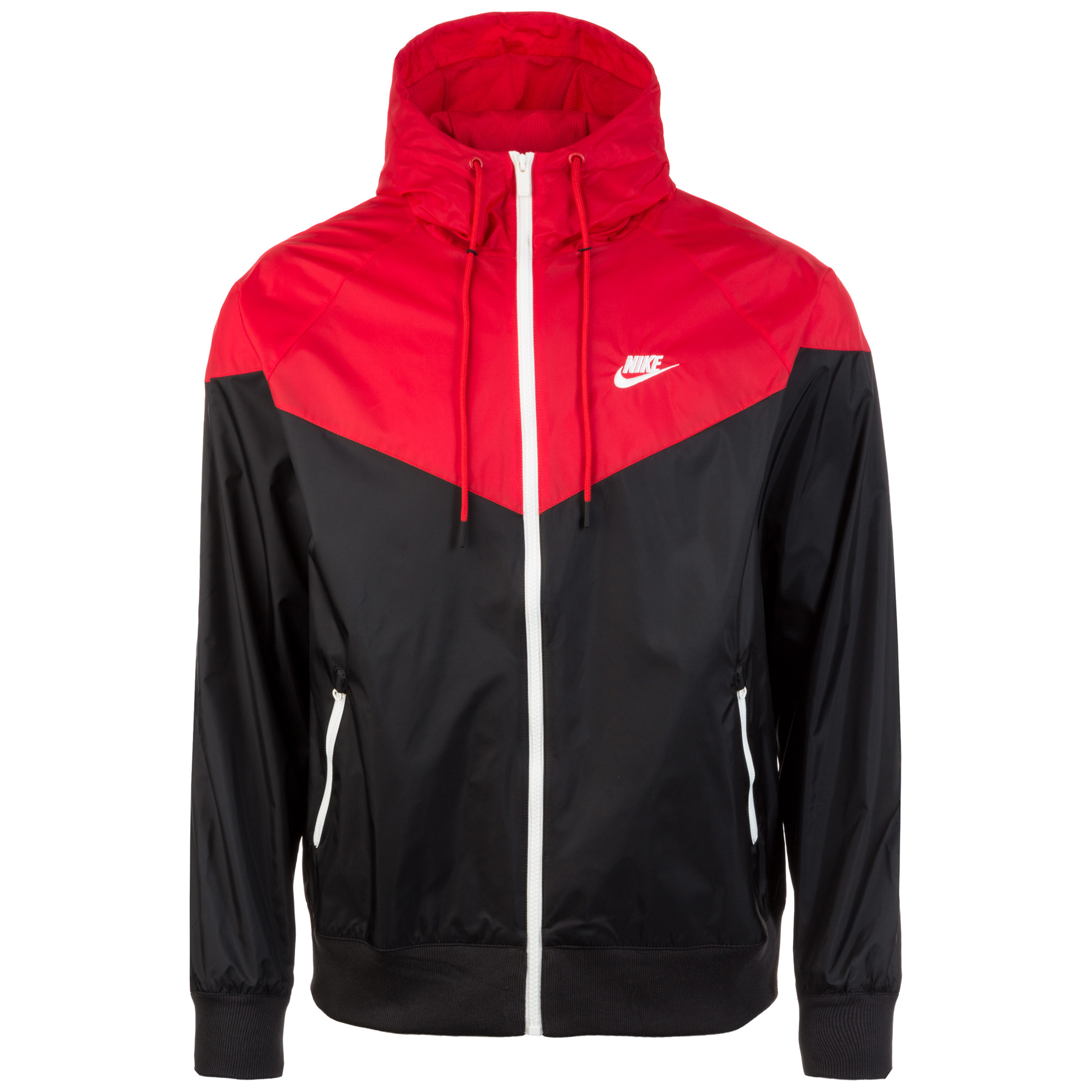 nike jacket black and red